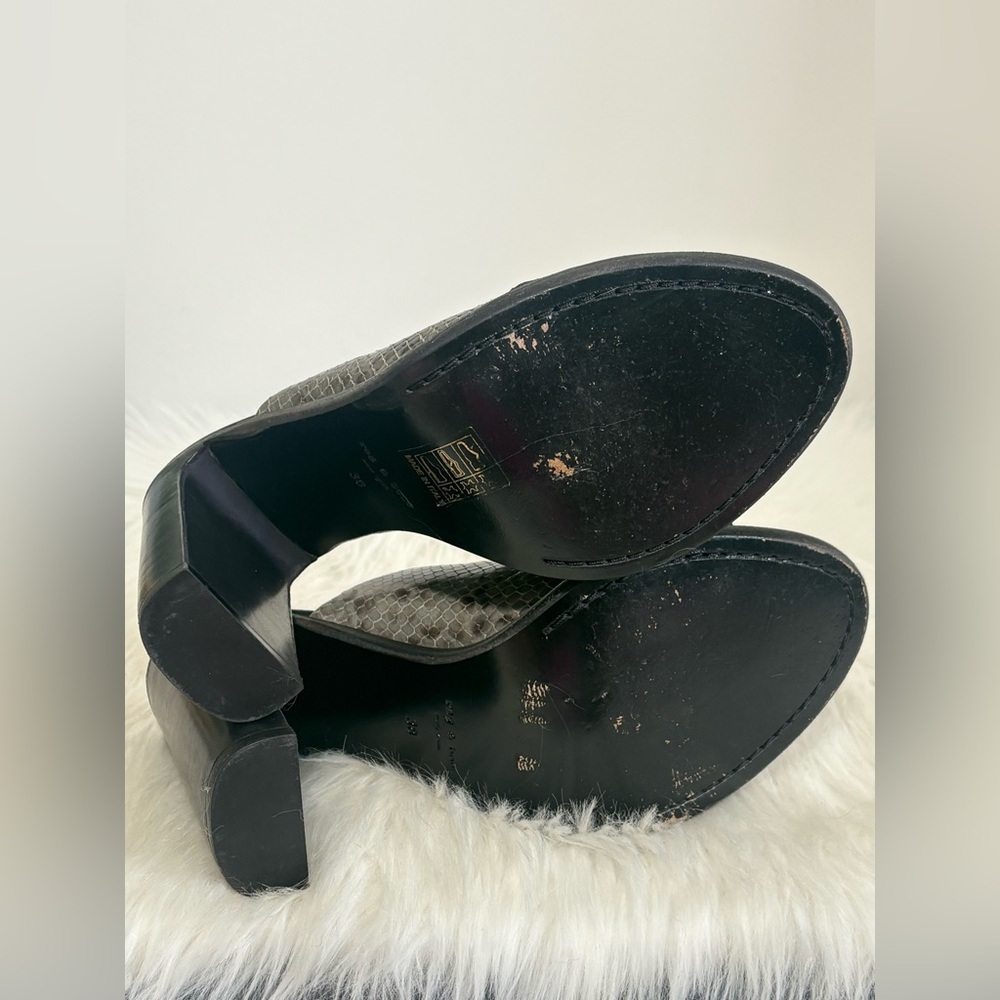 rag & bone Gray Snake-Print Open-Toe Mules - Picture 7 of 10